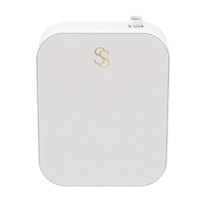 Wall Diffuser in white with gold SS logo, front view